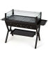 Stainless Steel Barbecue Charcoal Grills with Seasoning Racks & Storage Shelf