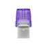 Фото #1 товара Kingston DataTraveler microDuo 3C - 256 GB - USB Type-A / USB Type-C - 3.2 Gen 1 (3.1 Gen 1) - 200 MB/s - Other - Stainless steel - Purple