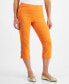 Фото #1 товара Petite Side-Lace-Up Capri Pants, Created for Macy's
