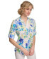 Фото #3 товара Women's Floral Print Button Down Shirt
