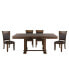 Фото #7 товара Classic Light Rustic Brown Finish Wooden 1pc Dining Table w Self-Storing Leaf Mindy Veneer Furniture