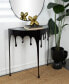 Aluminum Drip Console Table with Melting Designed Legs and Shaded Glass Top, 36" x 14" x 32"