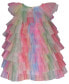 ფოტო #2 პროდუქტის Baby Girls Short Sleeve Rainbow Mesh Ruffle Trapeze Dress