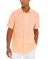 Фото #1 товара Men's Classic-Fit Solid Linen Short-Sleeve Shirt