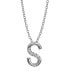 ფოტო #1 პროდუქტის Cubic Zirconia Initial Pendant Necklace in Sterling Silver