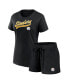 Фото #1 товара Women's Black Pittsburgh Steelers Start to Finish T-Shirt Shorts Combo Pack