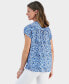 ფოტო #2 პროდუქტის Women's Printed Boat-Neck Short Sleeve Top, Created for Macy's