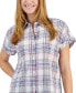 Фото #3 товара Women's Omlym Plaid Dolman-Sleeve Shirt