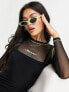 ellesse mesh dress in black with green logo