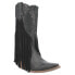 Dingo Hoedown Fringe Snip Toe Cowboy Womens Black Casual Boots DI175-001