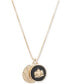 Фото #1 товара Lauren Ralph Lauren gold-Tone Tartan Pattern & Crest Multi-Charm 40" Adjustable Pendant Necklace