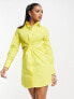 Something New cut out shirt dress in bright yellow