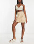Фото #2 товара Vero Moda linen touch frill wrap mini skirt in beige