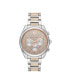 ფოტო #1 პროდუქტის Women's Janelle Women's Two-Tone Pavé Glitz Bracelet Watch 42mm MK7098