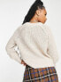 ONLY Petite exclusive ribbed balloon sleeve jumper in cream