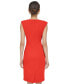 ფოტო #3 პროდუქტის Women's V-Neck Draped Scuba-Crepe Sheath Dress