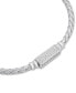 Cubic Zirconia Bar Woven Link Bracelet in Sterling Silver