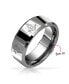 ფოტო #4 პროდუქტის Square Compass Freemason Masonic Titanium Wedding Band Ring For Men Polished Silver Tone Comfort Fit 8MM