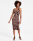 Фото #1 товара Women's Animal-Print Scoop-Neck Jersey Dress, Created for Macy's