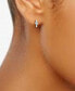 ფოტო #2 პროდუქტის Cubic Zirconia Heart Small Hoop Earrings, 0.63", Created for Macy's