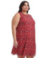 ფოტო #5 პროდუქტის Plus Size Sleeveless Printed Chiffon Dress