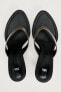 Leather geometric wedge sandals