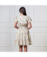 ფოტო #3 პროდუქტის Women's Organic Short Sleeve Split Neck Tiered Dress