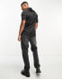 ASOS DESIGN skinny satin shirt in black Черный, 2XS - Chest 34 - фото #3