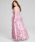 ფოტო #2 პროდუქტის Trendy Plus Size Sweetheart-Neck Strapless 3D-Floral Gown, Created for Macy's