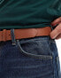 ASOS DESIGN faux leather belt with contrast buckle in brown