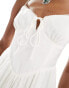 Kiss The Sky linen style playsuit with bustier in white