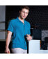 ფოტო #7 პროდუქტის Men's Teal Green Self-Design Creased Striped Shirt