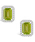 Фото #3 товара Серьги Macy's Peridot and Created Sapphire Halo Studs