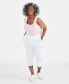 Фото #1 товара Plus Size Knit Pull-On Capri Pants, Created for Macy's