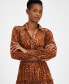 ფოტო #4 პროდუქტის Women's Long Sleeve Half Placket Button Down Dress