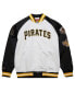 Фото #4 товара Men's Roberto Clemente White/Black Pittsburgh Pirates Cooperstown Collection Legends Lightweight Satin Raglan Full-Snap Jacket