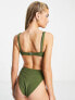 Фото #3 товара Wolf & Whistle Fuller Bust Exclusive push up bikini top in khaki texture