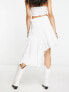 Фото #2 товара Stradivarius STR asymmetric midi skirt in white