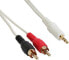 Фото #1 товара InLine Audio Cable 2x RCA male to 3.5mm male Stereo white/gold 2m