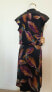 Фото #4 товара Платье женское Ellen Tracy с вставками из искусственной кожи Горчично-фиолетово-коричневое S