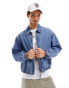 Фото #1 товара ASOS DESIGN cropped denim harrington jacket in mid wash blue