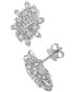 ფოტო #1 პროდუქტის EFFY® Diamond Swirl Cluster Stud Earrings (1-1/4 ct. t.w.) in 14k White Gold