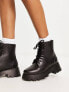 ASOS DESIGN Galaxy chunky lace up wellies in black