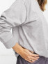 ASOS DESIGN long sleeve oversized longline t-shirt in grey marl