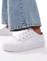 ASOS DESIGN Wide Fit Dizzy lace up trainers in white