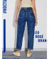 ფოტო #3 პროდუქტის Women's Cuffed Hem Mom Jeans