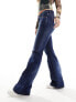Weekday Nova low waist slim bootcut jeans with gathered leg in azur blue