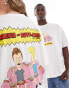 ASOS DESIGN unisex oversized license t-shirt with Beavis and Butt-head prints in off white