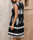 ფოტო #2 პროდუქტის Women's Ornate Print Tassel Tie Mini Beach Dress