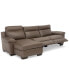 Фото #1 товара Julius II 3-Pc. Leather Chaise Sectional Sofa With 2 Power Recliners, Power Headrests And USB Power Outlet